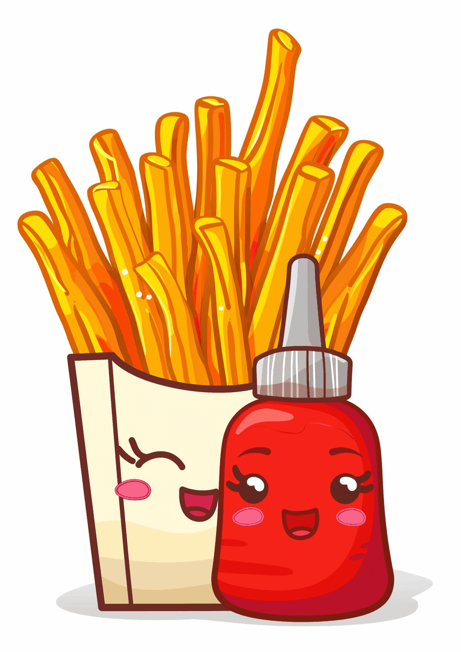 Fries and Ketchup Cute Combo